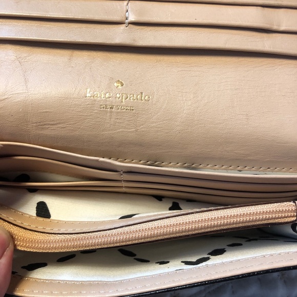 Kate Spade ♠️ Black Leather Wallet Wristlet - Picture 7 of 8